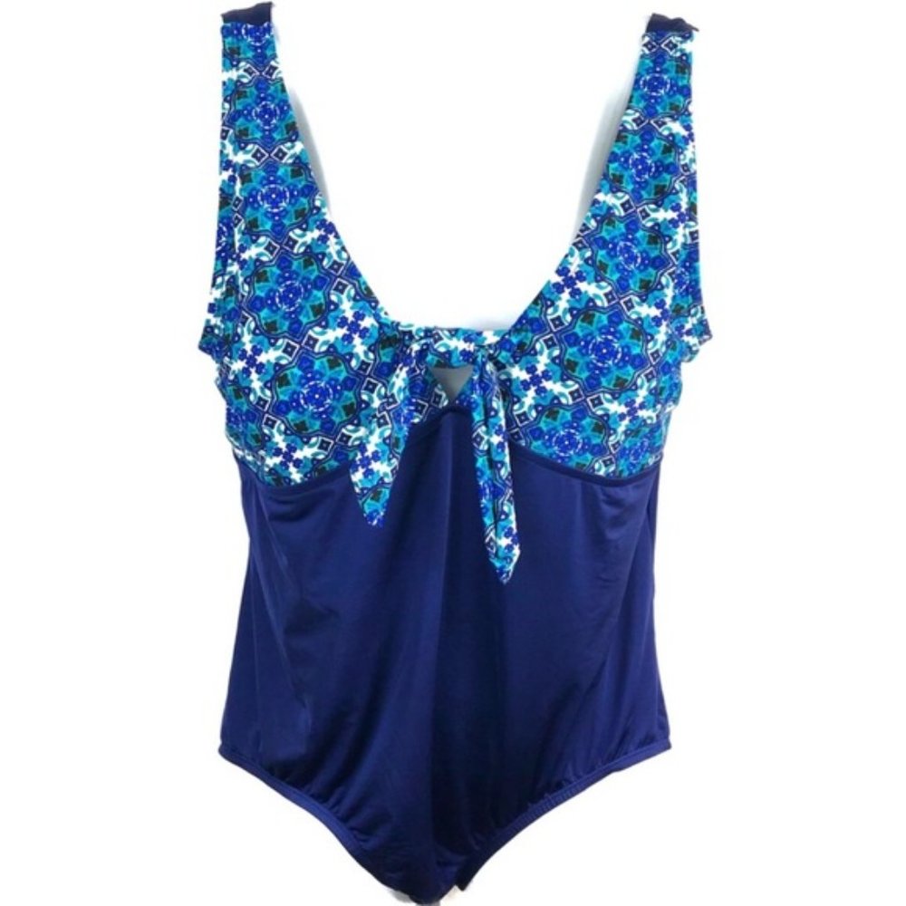 Bleu Ice Women’s Plus Blue Plus Size One Piece Swimsuit Size 20 Nylon Blend New